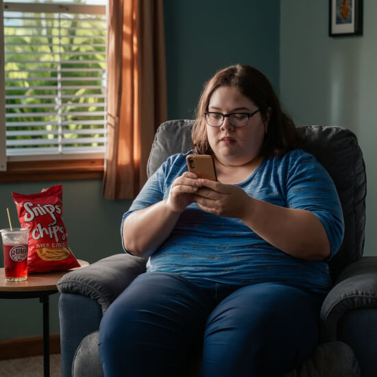 overweight seated diabetic woman