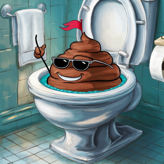 poop emoji on toilet