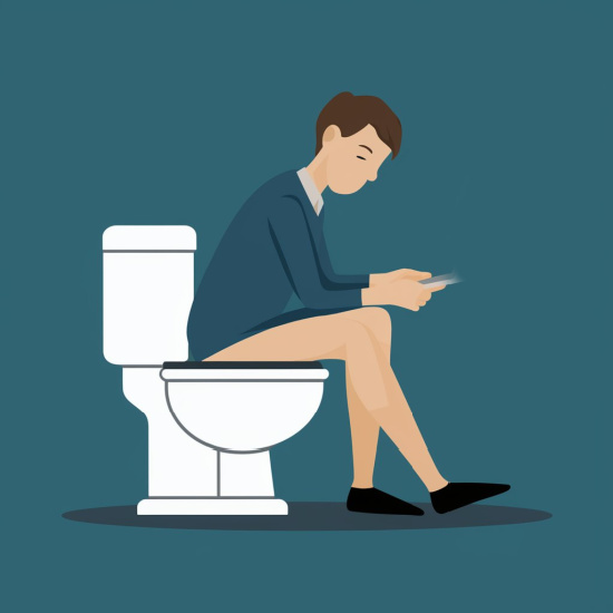 person sitting on toilet