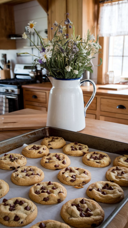 freshly baked gluten free chocolate chip cookies