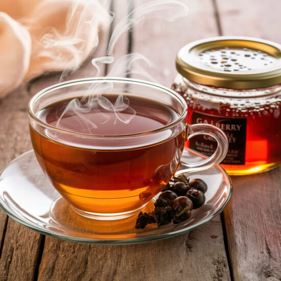 hot tea sweetened with gallberry honey