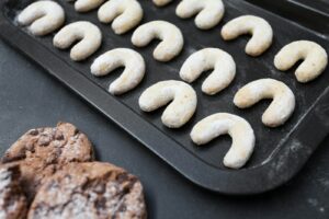 pastries on a baking sheet